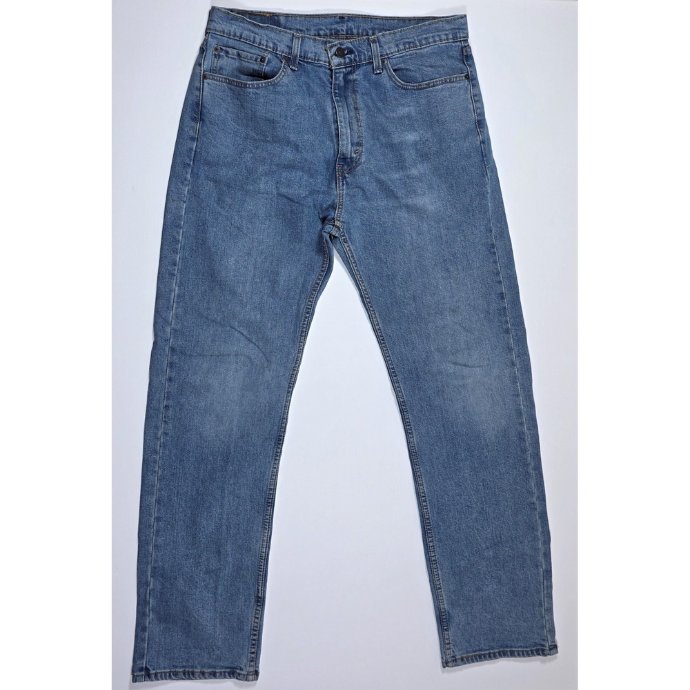 Levis 505 Regular Fit Straight Leg Jeans Men's 35x32 Medium Wash Blue Denim